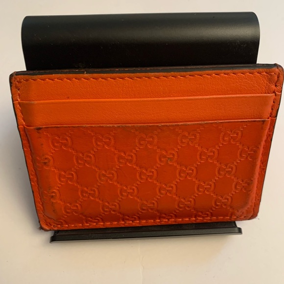Gucci Other - Gucci Orange GG  Leather Monogram CC Wallet